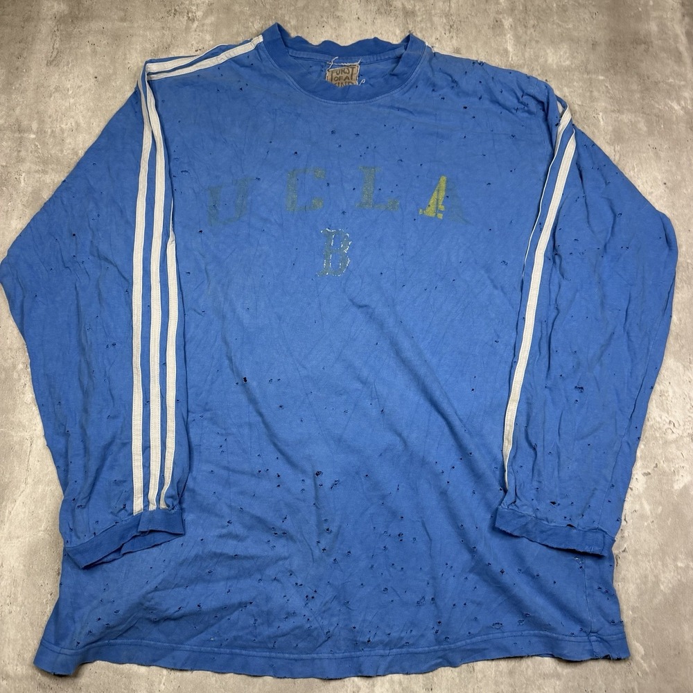 Furst Of A Kind Distressed Long Sleeve UCLA Bruins Striped Blue T-Shirt XL